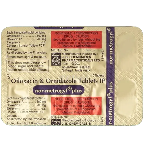 nor metrogyl plus tablet 10's